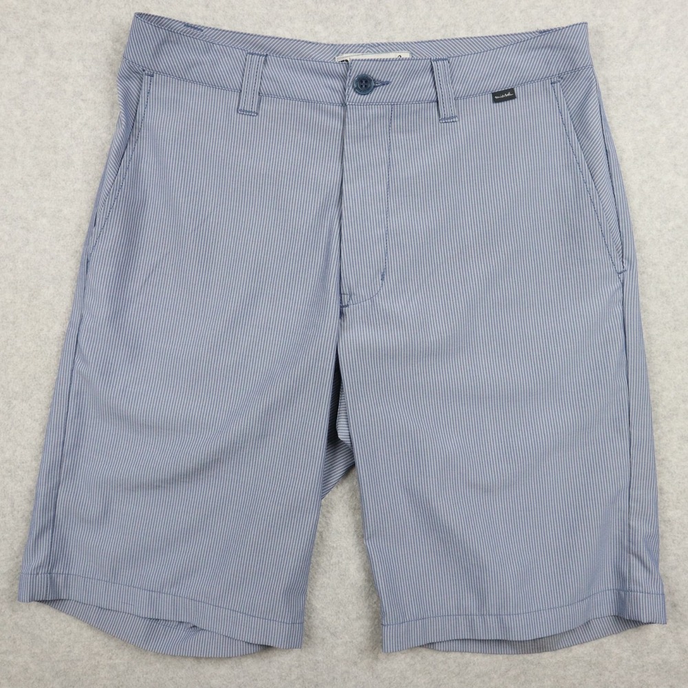 Travis Mathew Shorts Mens 32 Performance Golf Chino Stretch Flex Blue‎ Striped